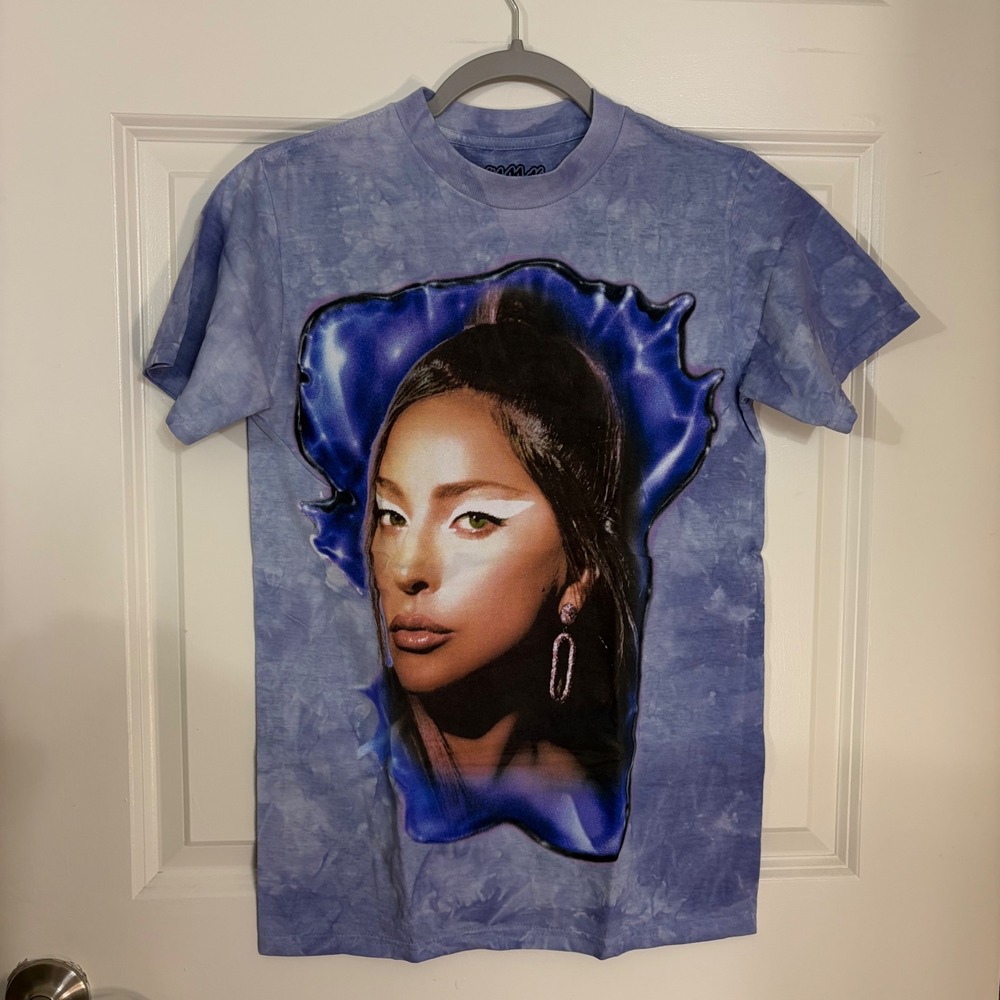 Lady Gaga Rain On Me Chromatica Tie Dye Graphic T-Shirt Purple Small